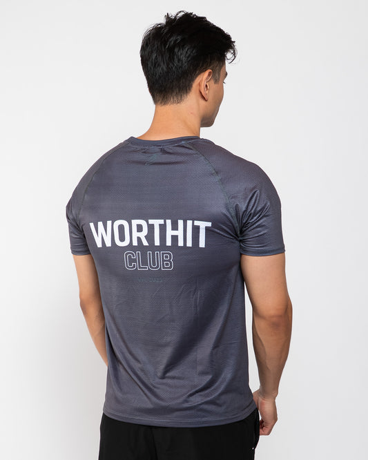 HYBRID - T-SHIRT WORTHIT CLUB (GRIJS)