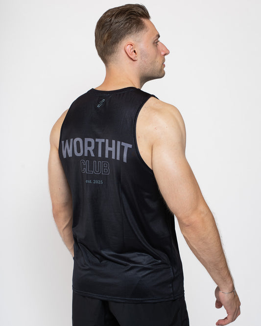 HYBRID - TANKTOP WORTHIT CLUB (ZWART)