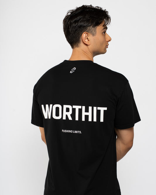 T-SHIRT - PUSHING LIMITS (ZWART/WIT)