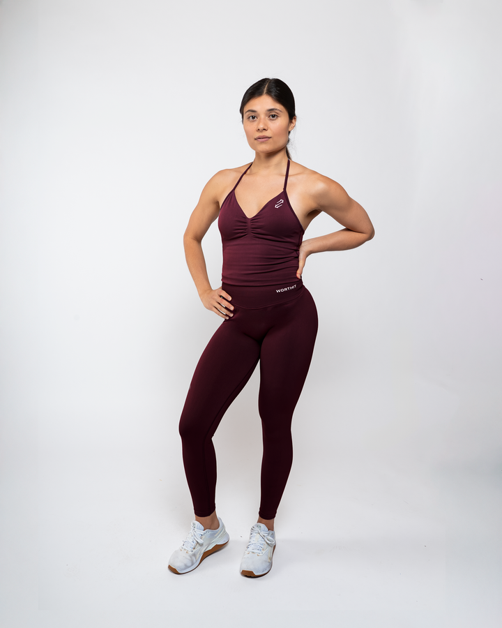 Origin Halter Top - Ruby Plum