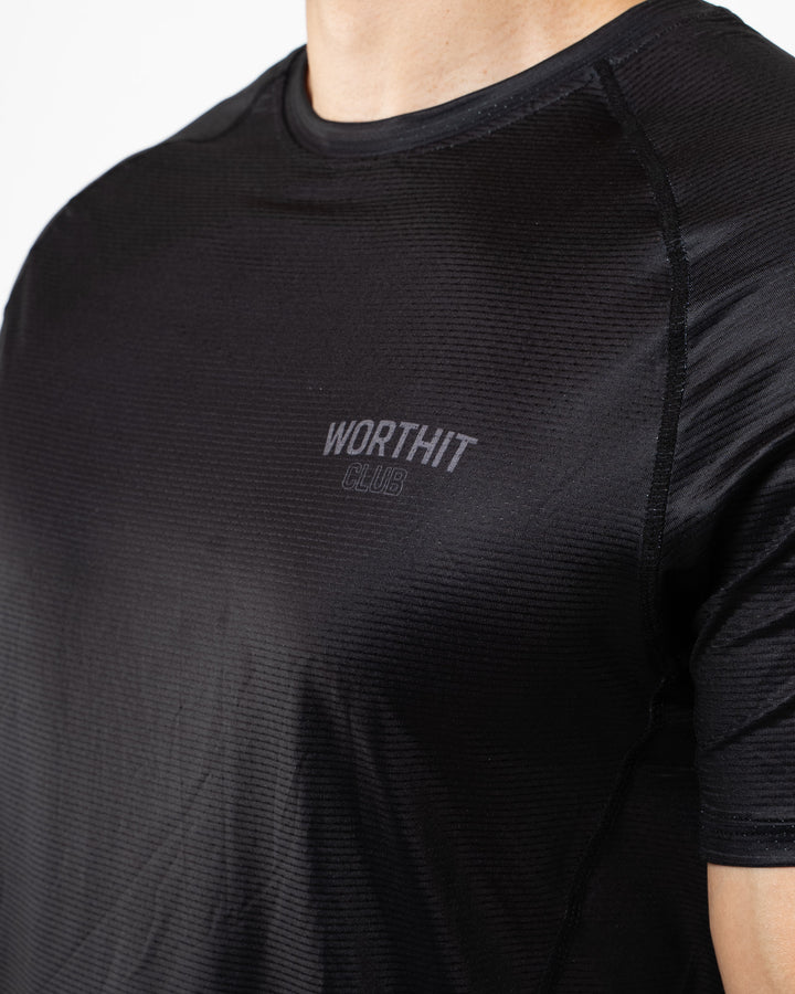T-SHIRT - PUSHING LIMITS (ZWART/ZWART)