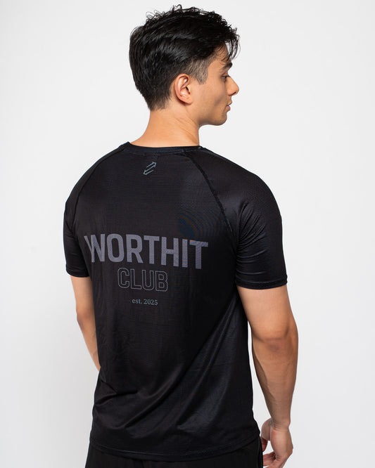 HYBRID - T-SHIRT WORTHIT CLUB (ZWART)