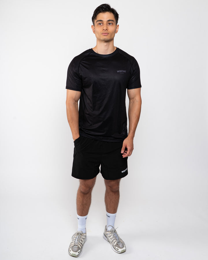 T-SHIRT - PUSHING LIMITS (ZWART/ZWART)