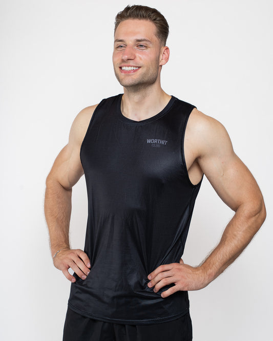 HYBRID - TANKTOP WORTHIT CLUB (ZWART)