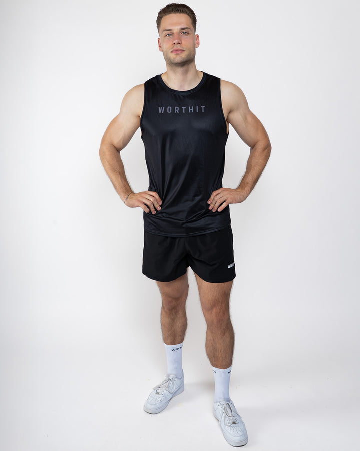T-SHIRT - PUSHING LIMITS (ZWART/ZWART)