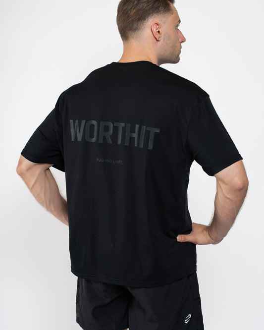 T-SHIRT - PUSHING LIMITS (ZWART/ZWART)