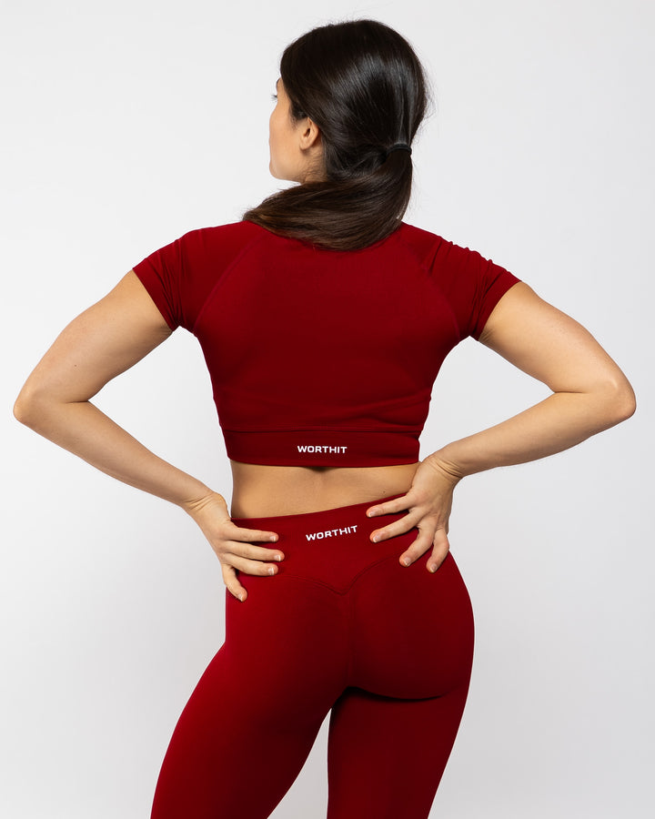 Origin Crop Tee - Ruby Red