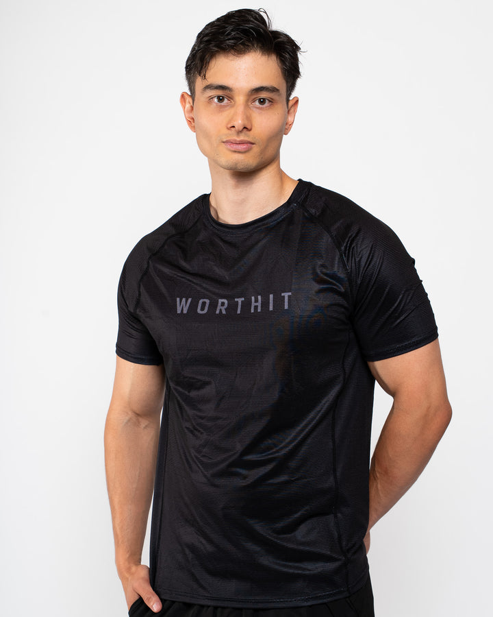 T-SHIRT - PUSHING LIMITS (ZWART/ZWART)